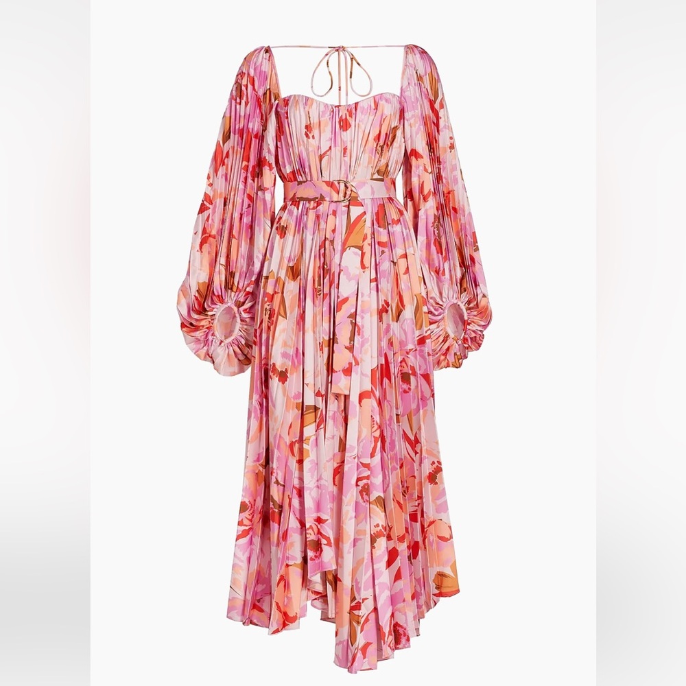 Acler Lothair Floral Tiered Midi-Dress